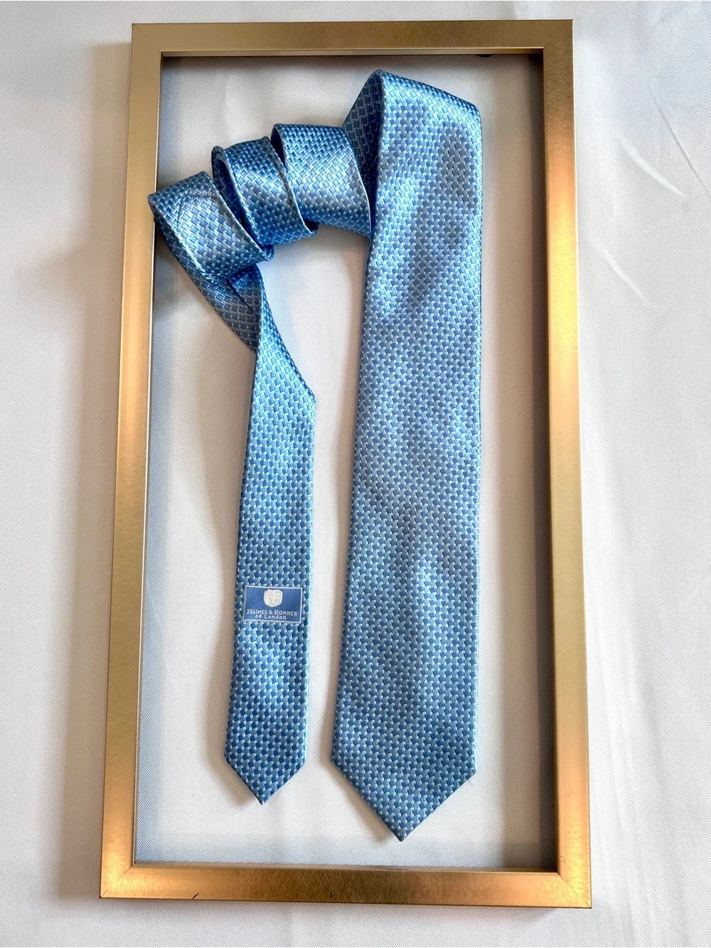 Haines & Bonner Light Blue 100% Silk Tie - Classic Dress Accessory